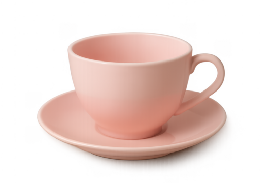 Pink ceramic teacup and saucer offering empty elegance