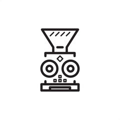 Ore crusher icon symbolizing industrial material grinding and size reduction, representing modern mineral processing, specialized mining equipment, and controlled material handling systems. © Matibie Digistock