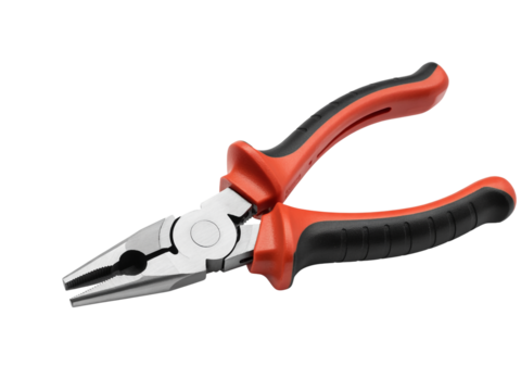 Pliers isolated on white background, hand tool for cutting, gripping, bending, repair and DIY hardware equipment