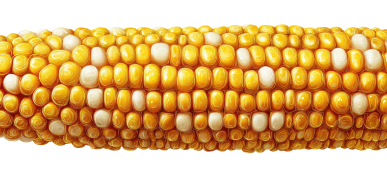 Corncob with yellow and white kernels