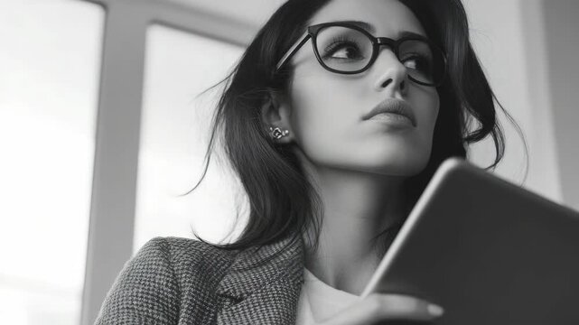 Businesswoman deep in thought