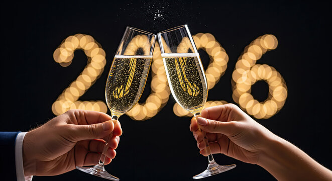 new year 2026 corporate champagne toast