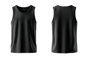 Black tank top front & back views