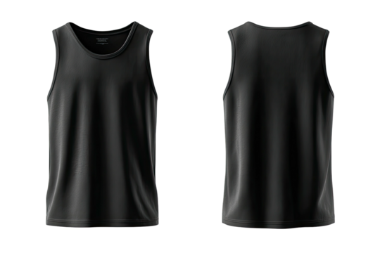 Black tank top front & back views