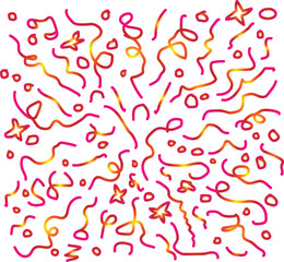 Abstract Color Rainbow Gradient Shapes Set. Vector Graphic with Wavy Lines in Bright Colors. Colorful Fluid Wave Pattern. Squiggly Design Elements.