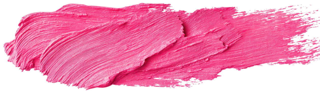 Vivid pink paint stroke with brush texture visible