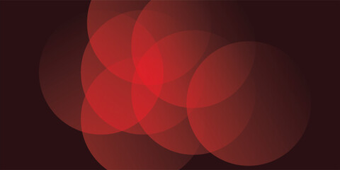 Abstract minimalist banner background, color red gradations. Circle effect style geometric simple art