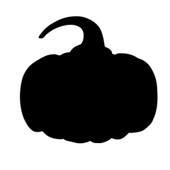 Black outline of a large pumpkin.