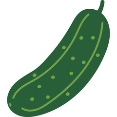 Single Green Gherkin Pickle With A Transparent Background Isolated Studio Shot