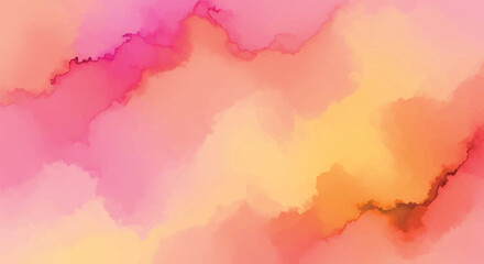 Obraz premium Abstract watercolor texture in pink and yellow hues with organic patterns