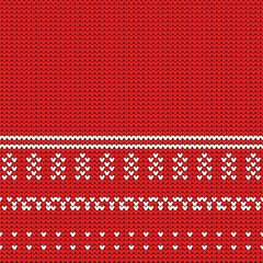 Christmas Knitted Seamless Pattern Background Vector Design.