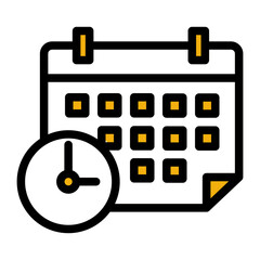 Schedule Date Planning Calendar Icon from Time Management Collection (Outline Color Lineal Style)