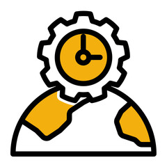 World Time Zone Global Icon from Time Management Collection (Outline Color Lineal Style)