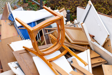 pile of discarded furniture