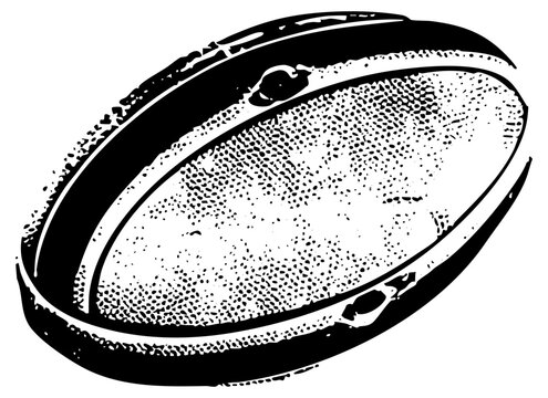 Rugby ball rotates dynamically in sports action