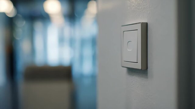Medium shot of a technician installing a sleek panic button on an office wall for quick emergency alerts