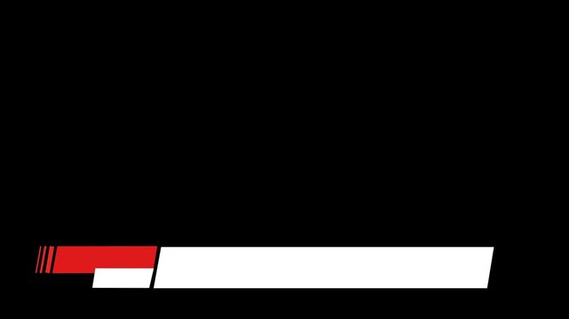 Sleek lower third animation template on alpha channel and black screen background. 4k Video ideal for adding titles, names ,Lower Third animation in 4k - Cool simple modern designed - colored lower