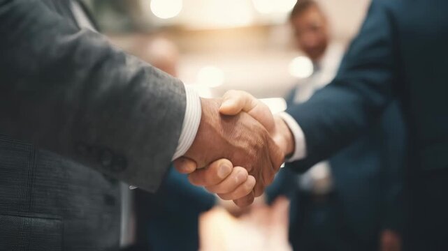 Executives shaking hands after signing a collaboration deal symbolizing strategic partnerships bridging profit goals with community engagement.