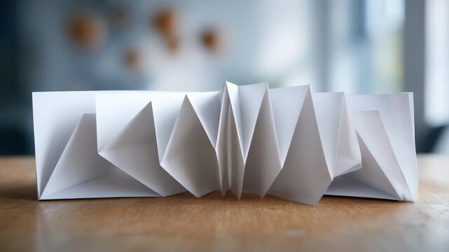 Zfold brochure in a medium shot emphasizing its unique accordion style for creative storytelling and multipanel presentations.