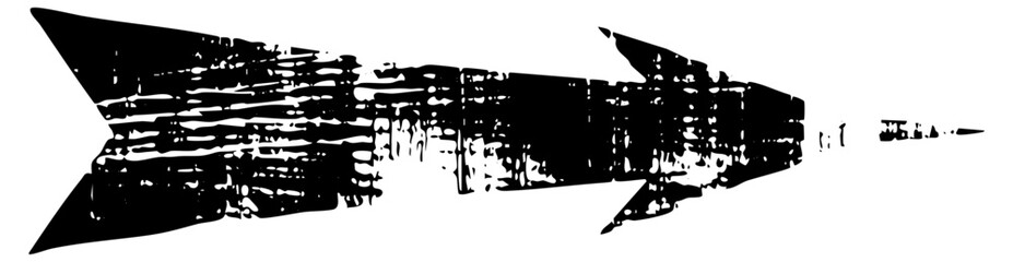 Obraz premium Arrow points forward with textured brushstrokes in a graphic design