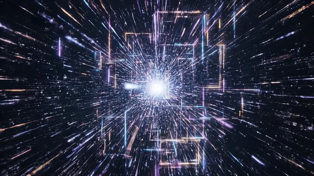 Digital Cyberspace Portal with 4K UHD Cityscape A mesmerizing close up of an ethereal light illuminates the path to cyberspace, symbolizing limitless possibilities and connectivity within the.