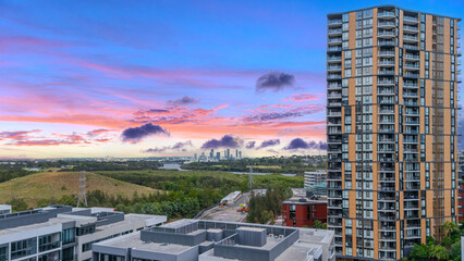 Wentworth Point a suburb in western Sydney newly built residential high rise apartments area on...
