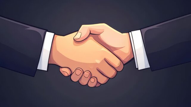 Deal and Unity: A symbolic handshake signifies agreement, collaboration, and a mutually beneficial partnership, set against a dark backdrop that adds an air of seriousness and confidentiality.