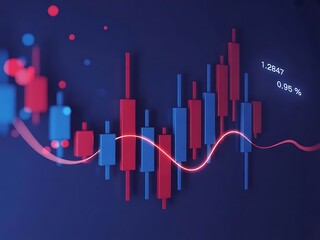 Stock Market Candlestick Chart Global Finance Investment Analysis Background. Bullish point, Trend of graph