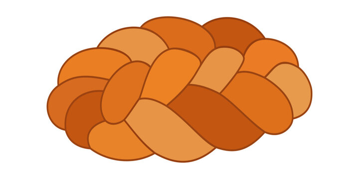 Challah bread. Vector isolated illustration