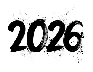 Year "2026" written in grainy, glittering, black letters