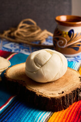 Oaxaca cheese ball or called quesillo, mexico.