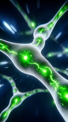 a stylized green and white object resembling an aquatic creature