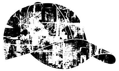 Fototapeta premium Baseball Cap Illustrates Distressed Texture for Streetwear