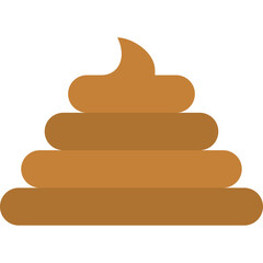 Stylized Brown Pile Icon with Swirl Top and Stacked Layers on Transparent Background