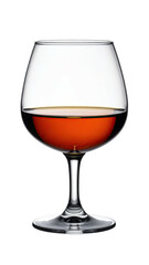 Brandy in a snifter against black. Light catches highlights