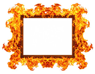 Fiery frame. Blank space for text or imagery