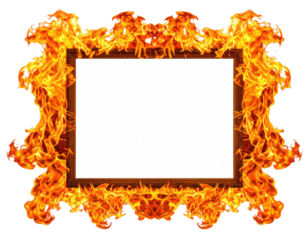 Fiery frame. Blank space for text or imagery