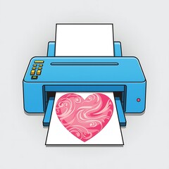 Vector illustration of an office printer device or machine for paper printing using ink or laser technology