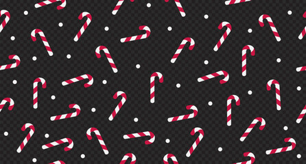 Candy cane seamless pattern. Red and white striped candy canes pattern. Season greetings wallpaper. New year background