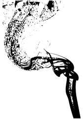 Hair flows dynamically in abstract motion