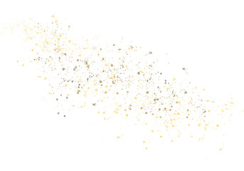Abstract Gold Glitter Splash. Scatter Of Sparkling Confetti on Transparent Background