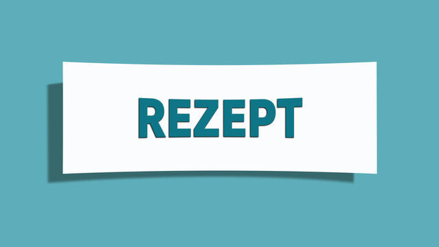 Rezept (Recipe) - A card isolated on light green background.