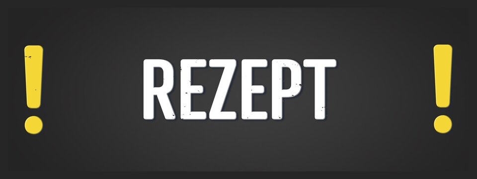 Rezept (Recipe) - A blackboard illustration with white text.