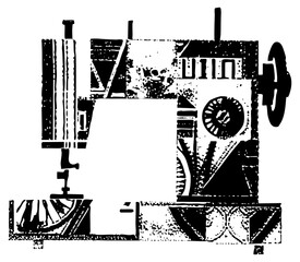 Sewing machine illustrates craftsmanship in a textile workshop