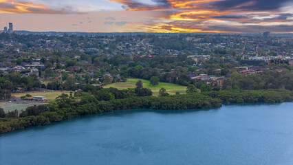 Wentworth Point a suburb in western Sydney newly built residential high rise apartments area on Parramatta River Sydney NSW Australia