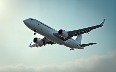 Obraz premium plane flying away in the sky. High quality