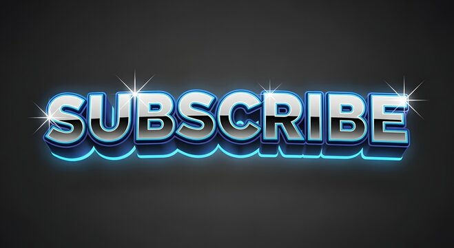 Subscribe now for exclusive content and updates with this eye-catching graphic, perfect for boosting your channel's visibility and engaging viewers with its neon glow