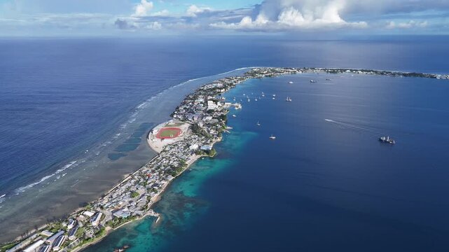 Aerial View of Majuro Atoll in the Marshall Islands