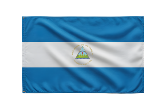 Vibrant Nicaragua flag waving proudly, representing national pride and cultural heritage for patriotic celebrations and global events