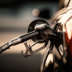 Close Up Of Fuel Pump At Gas Station